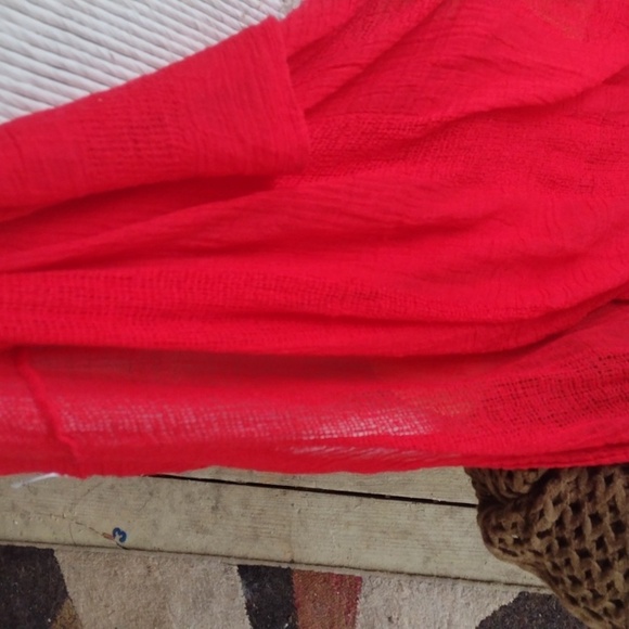 Set of 3 Brown And Red Scarves/Shawls - Picture 3 of 4